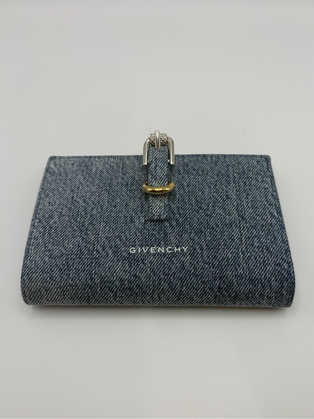 Givenchy Voyou bifold denim/leather wallet EUC